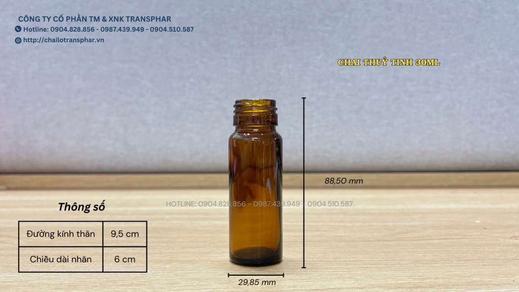 2. CHAI THUỶ TINH 30ML