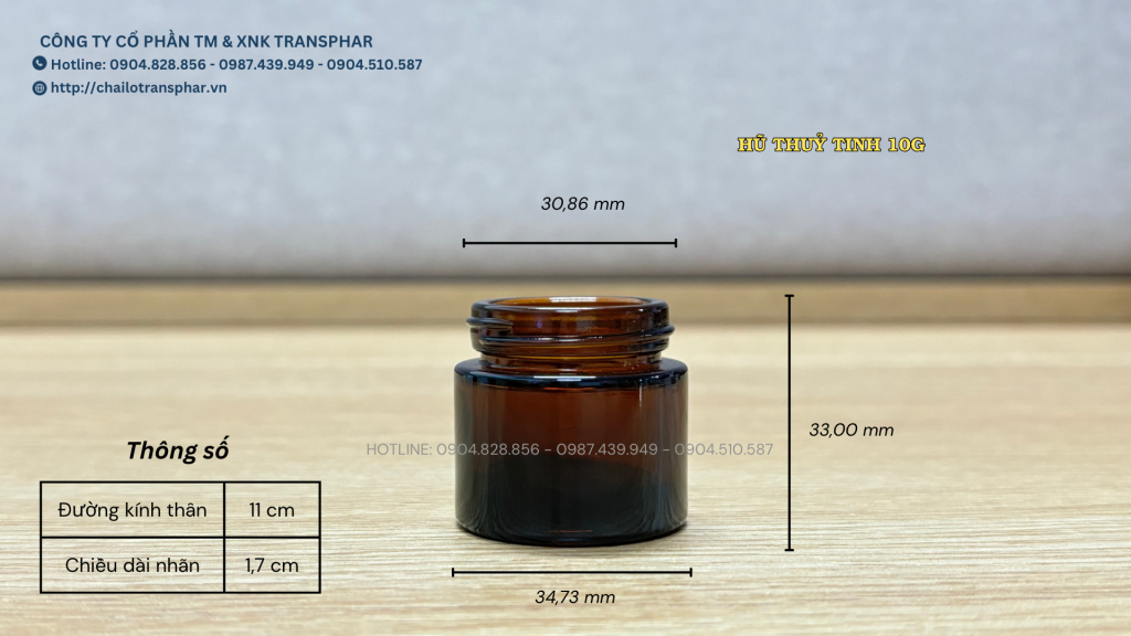 2. HŨ THUỶ TINH 10G