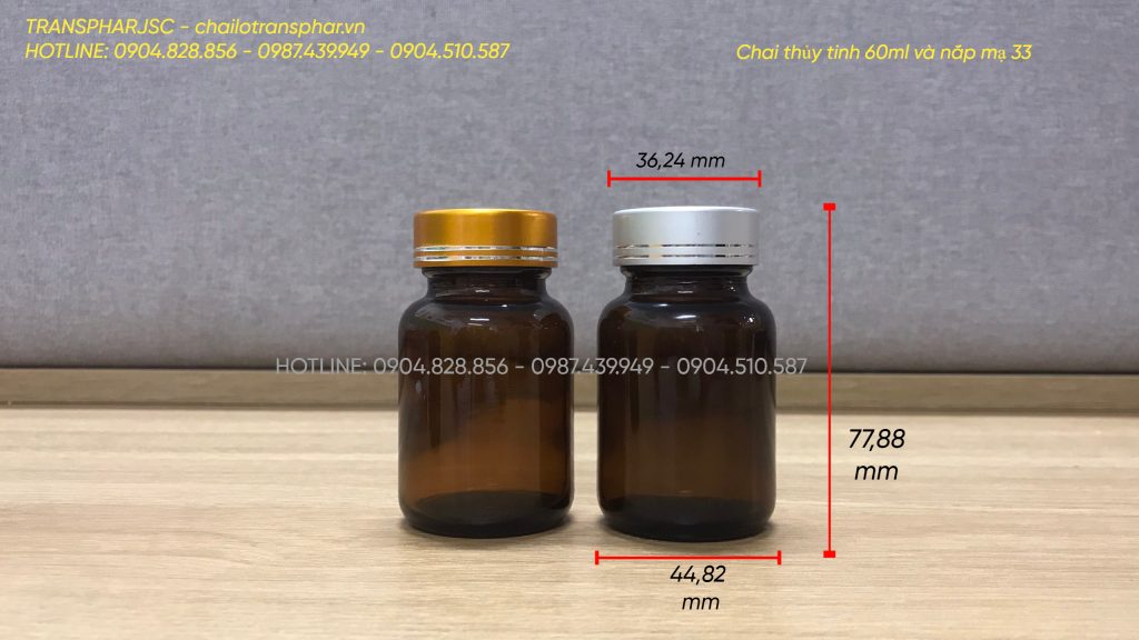 60ml và nắp mạ 33